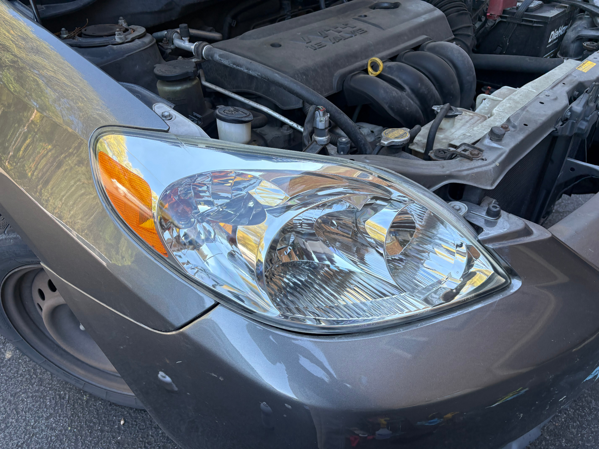 Clear headlight after restoration