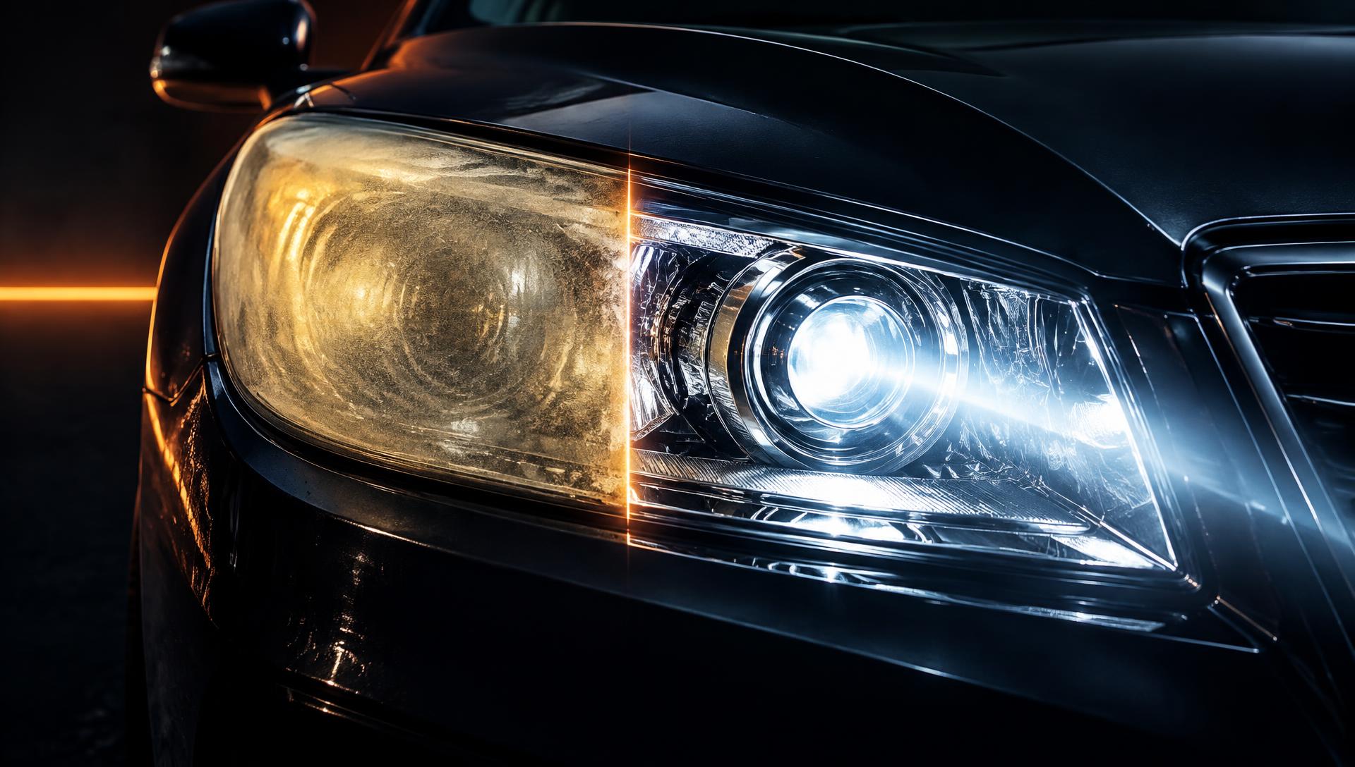 Headlight restoration before and after